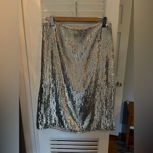 J Crew silver sequin skirt size 8